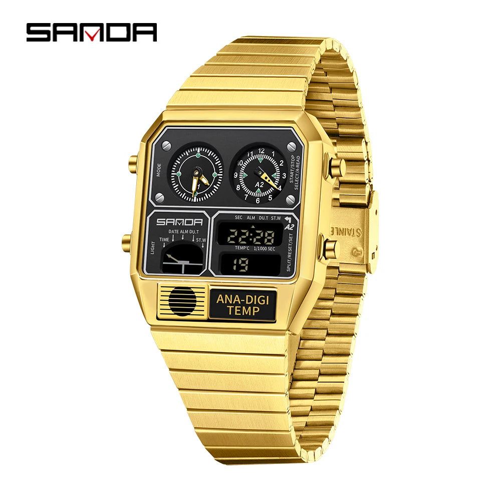 Command Console on Your Wrist — SANDA 3192 Retro Digital-Analog Sport Watch [Colour Options]