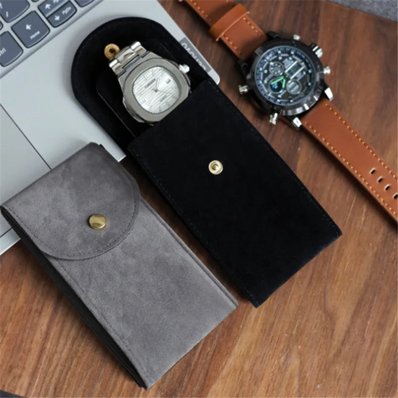 Keep It Dust-Free, Wherever You Go — Protective Velvet Watch Travel Pouch