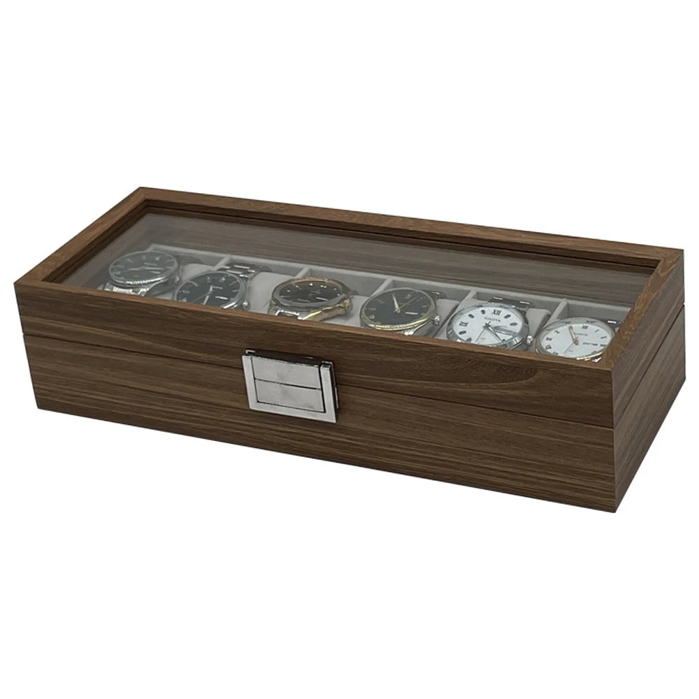 Best Selling 6-Slot Black Walnut Watch Box — Display, Protect & Store in Style, A Great Gift