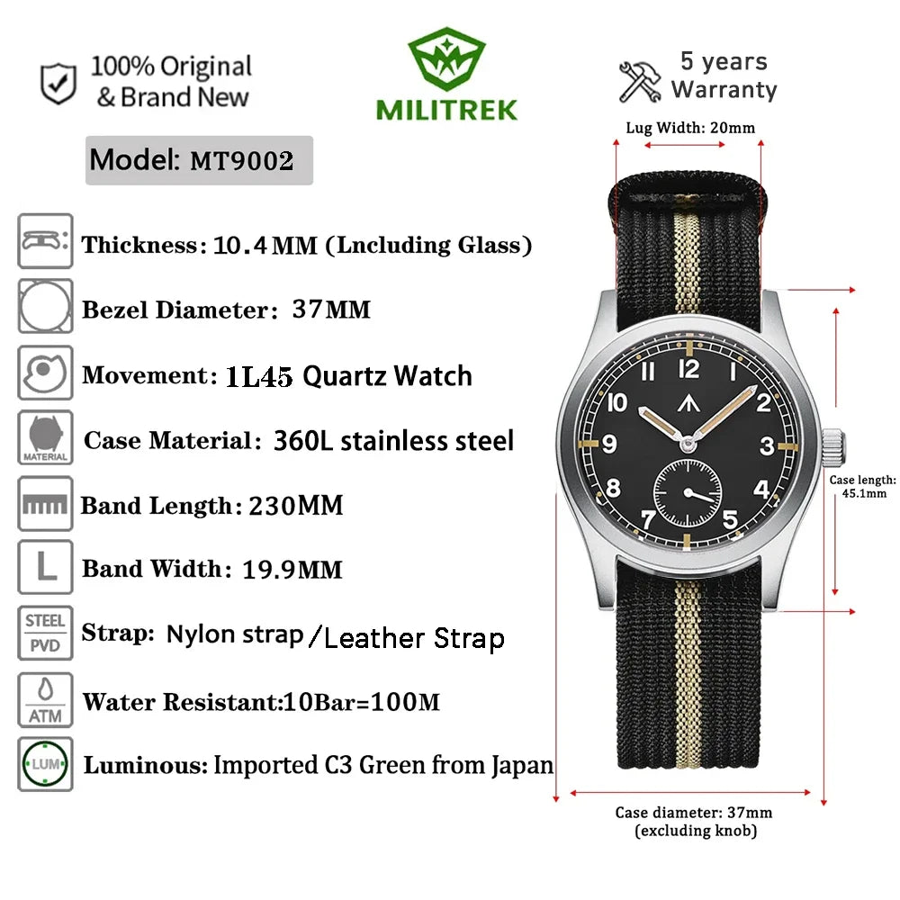 Serious Military Style, Honest Price — MILITREK Retro Watch, Sapphire Crystal, 100M [Strap & Colour Options]