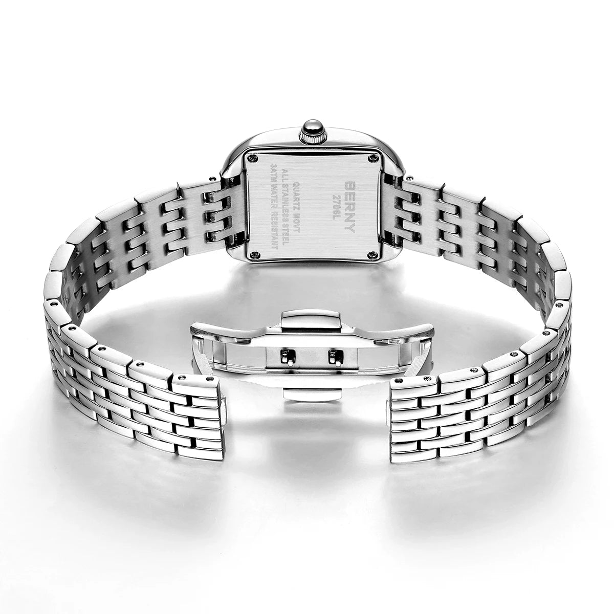 Captivating BERNY 2706VLS — Women's Square Watch, Roman Numeral Dial, Elegant Style