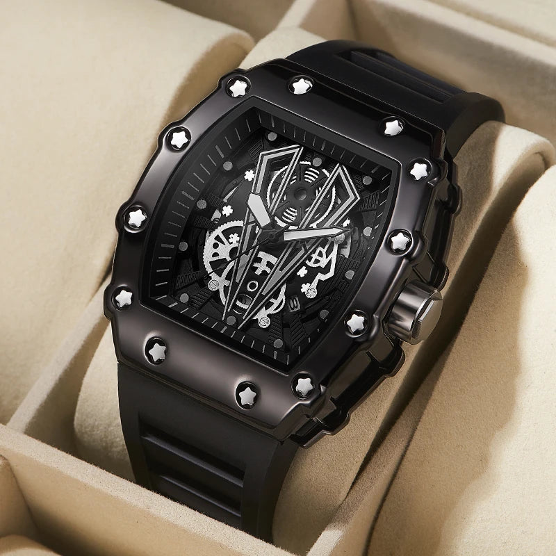 DSERS Track-Inspired Skeleton Quartz Watch — Tonneau Case, Race-Ready Style