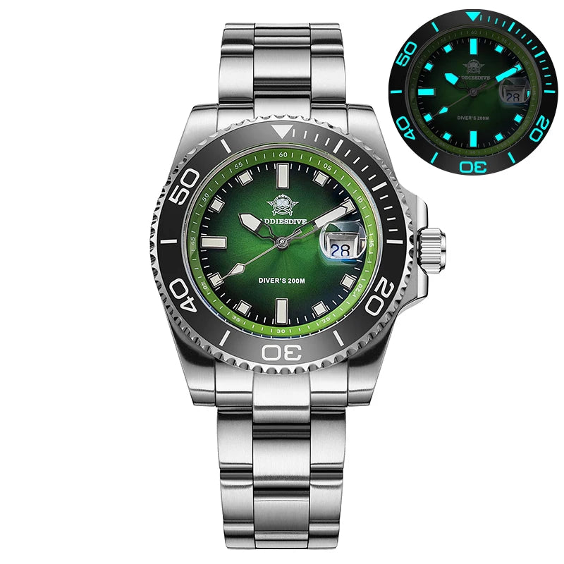 Super Striking ADDIESDIVE AD2089 — Gradient Dial Diver Watch, 200m Waterproof [Multiple Strap & Colour Options]