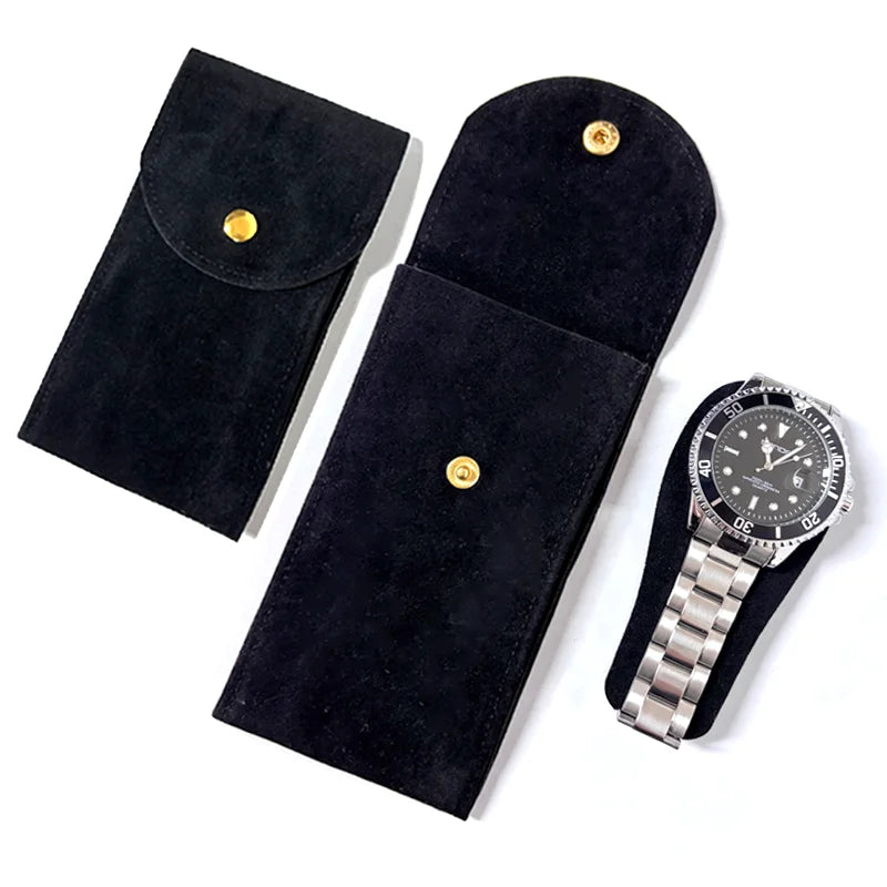 Keep It Dust-Free, Wherever You Go — Protective Velvet Watch Travel Pouch