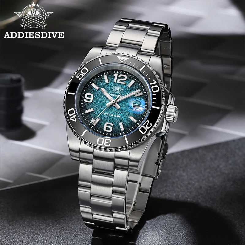 Ready for the Deep — ADDIESDIVE AD2513 41mm Dive Watch, BGW9 Super Luminous, 200M Water Resistant