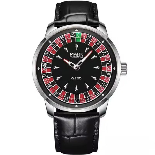 Mens Roulette Dial Quartz Watch (Spinning Dial) — A Genuine Conversation Starter / Maybe Lucky {Colour & Strap Options]