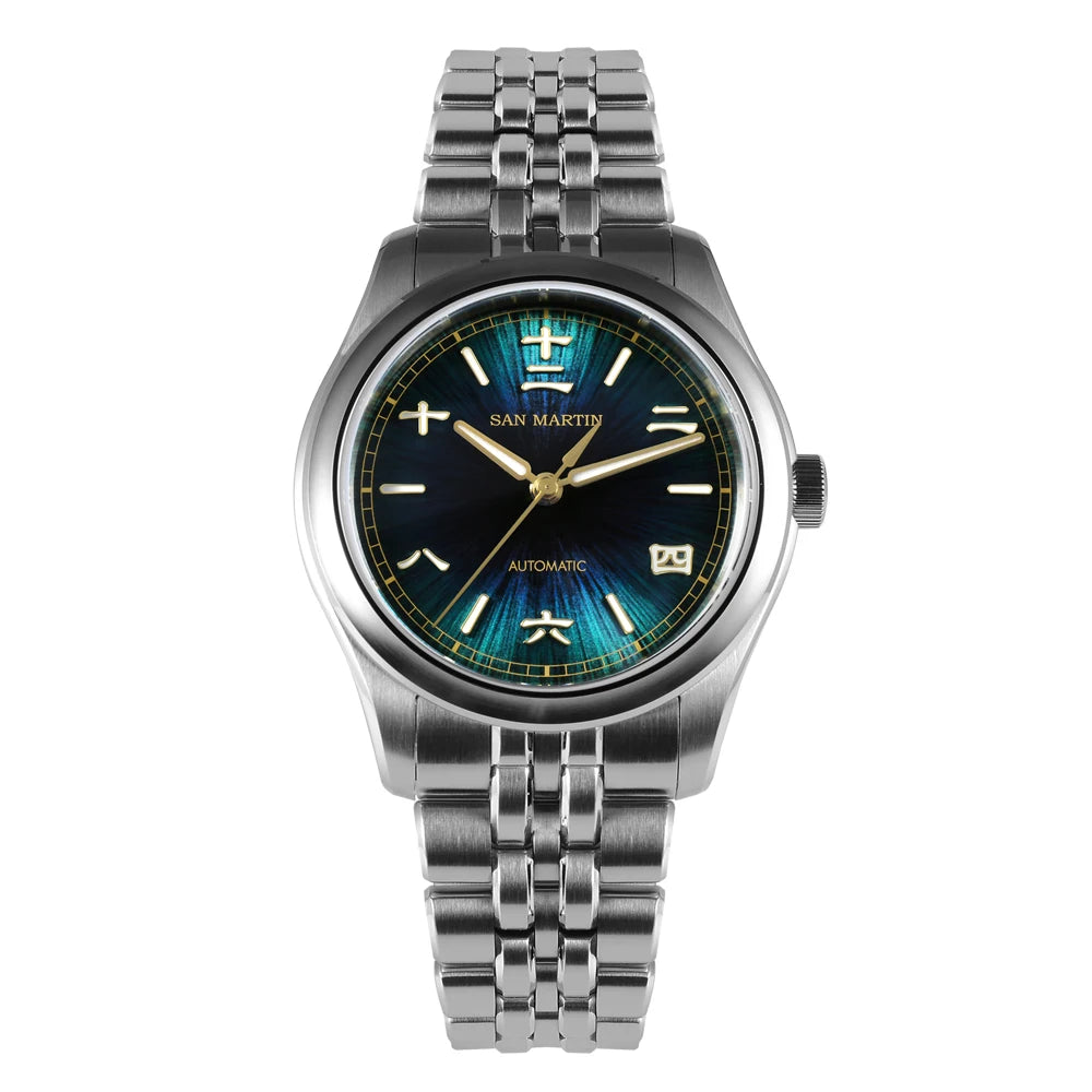 San Martin SN0144 — Head-Turning JianZhan Sunburst Dial, Genuine Miyota 90S5 Automatic, Sapphire AR Crystal