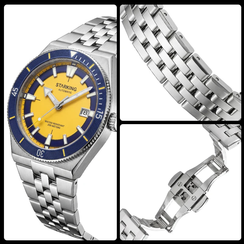 STARKING Dive Automatic Watch, Genuine Miyota 8215, Sapphire Crystal - 200m Water Resistant