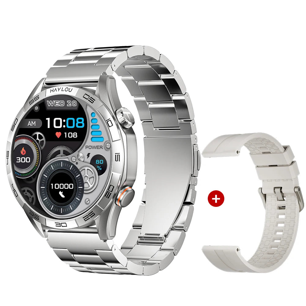 Men's AMOLED Smart Watch — Voice Calling, IP68 Waterproof, 15-Day Battery [Multiple Strap & Colour Options]