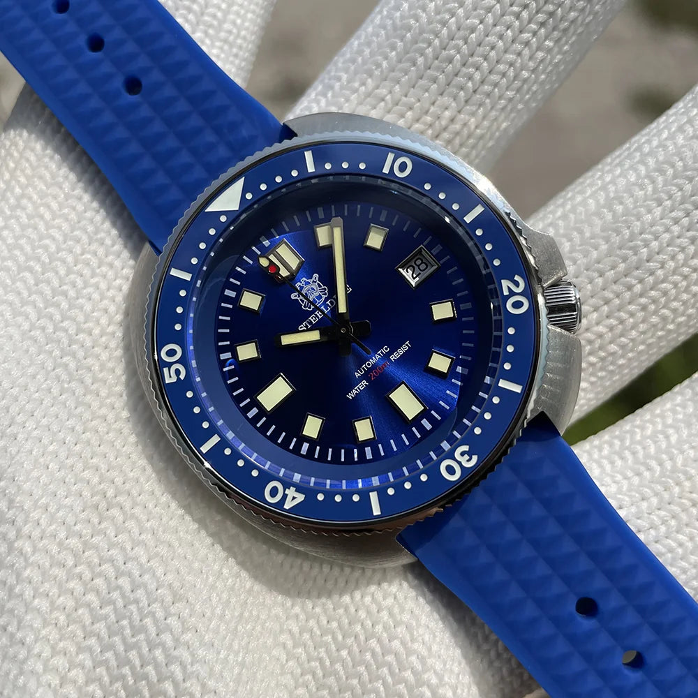 Steeldive SD1970 — Automatic Diver Watch, "6105 Turtle" Homage [Multiple Strap & Colour Options]