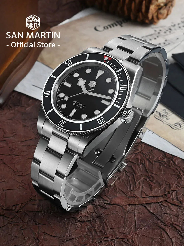 San Martin SN0008 — Premium BB58-Style Automatic Diver, Snowflake Hands, Genuine 200M Water Resistance