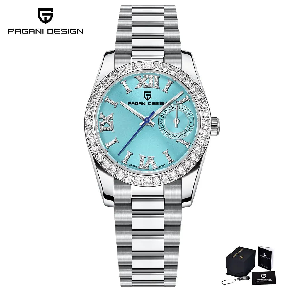 Stunning Pagani Design PD-1776 — Women's Quartz Watch, Crystal-Accented Bezel, Sapphire, 100M [Dial Colour Options]
