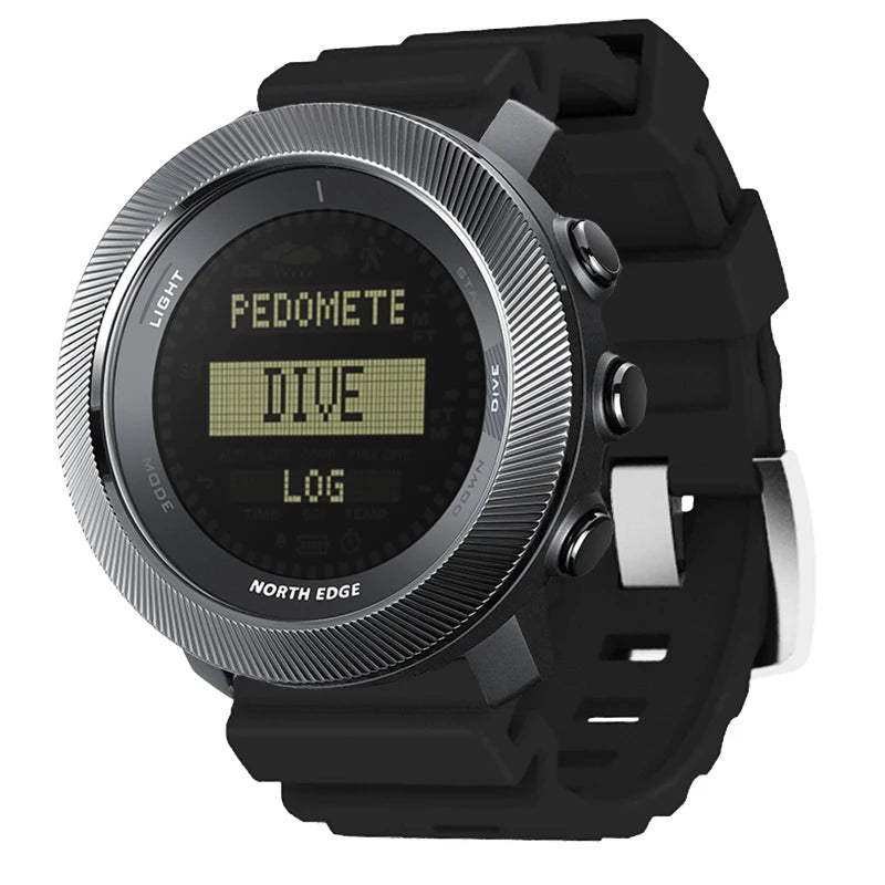 Mens NORTH EDGE APACHE-D Freedive Watch — Compass, Altimeter & Barometer, Built for Life [Colour Options]