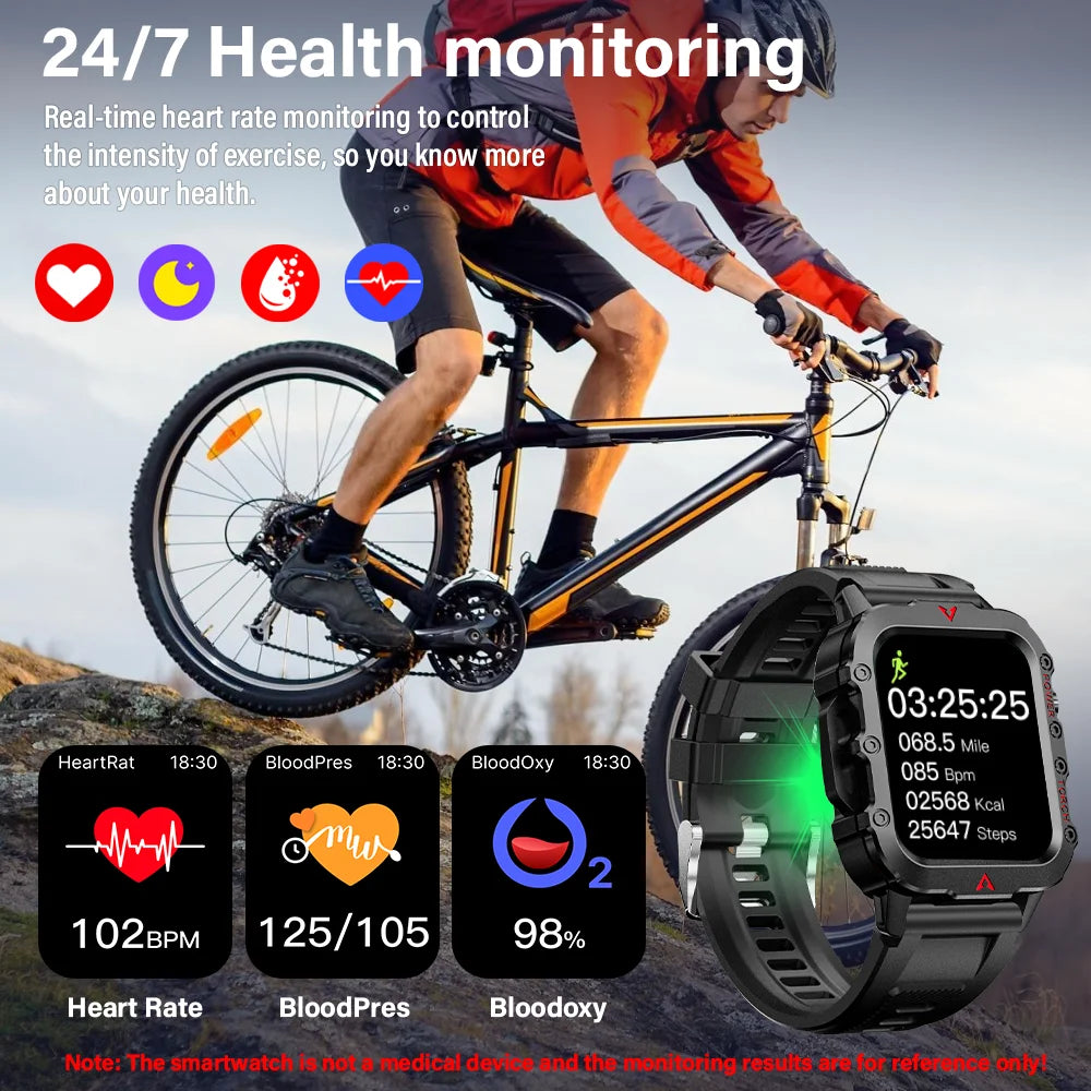 LAXASFIT Q11 — Smart Watch with Built-In  Super Useful LED Flashlight & Health Tracking [Colour Options]