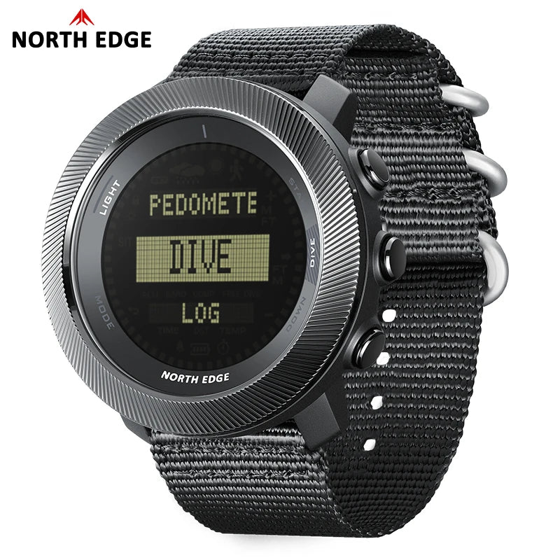 Mens NORTH EDGE APACHE-D Freedive Watch — Compass, Altimeter & Barometer, Built for Life [Colour Options]