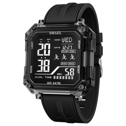SMAEL Mens Inverse Display Digital Sport Watch — LED Display, 5 Bar Water Resistant A Looker for Such a great price [Colour Options]