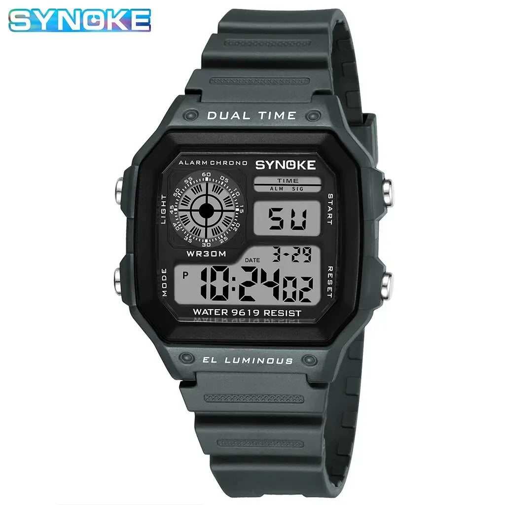 Built Tough, Reads Easy — SYNOKE Royale Sports Digital Watch, Multi Colour Lume Light Digital Watches Men Sports Luminous Chronograph Waterproof Male Electronic Wrist Watches Relogio Masculino