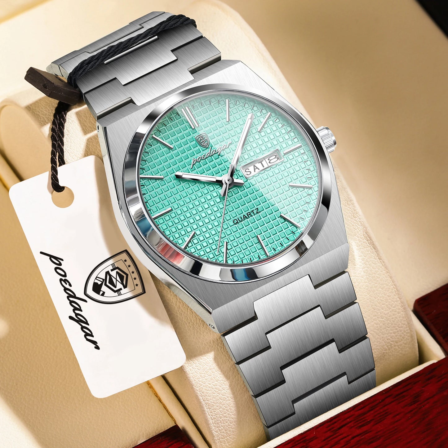 POEDAGAR Integrated Bracelet Watch — Cushion Case, Sport-Elegant Style [Multiple Colour & Dial Options]