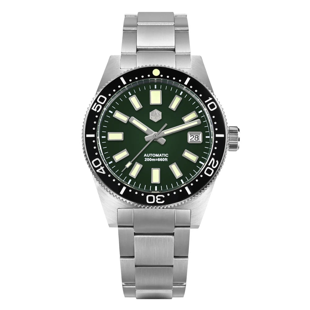 San Martin SN0007 — 62MAS-Style Automatic Diver, Sunburst Dial, 200M Water Resistant [Multiple Dial & Strap Options]