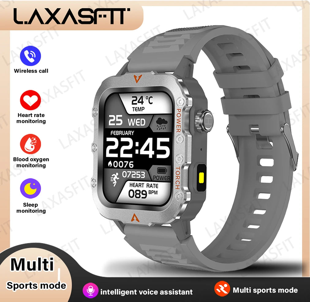 LAXASFIT Q11 — Smart Watch with Built-In  Super Useful LED Flashlight & Health Tracking [Colour Options]