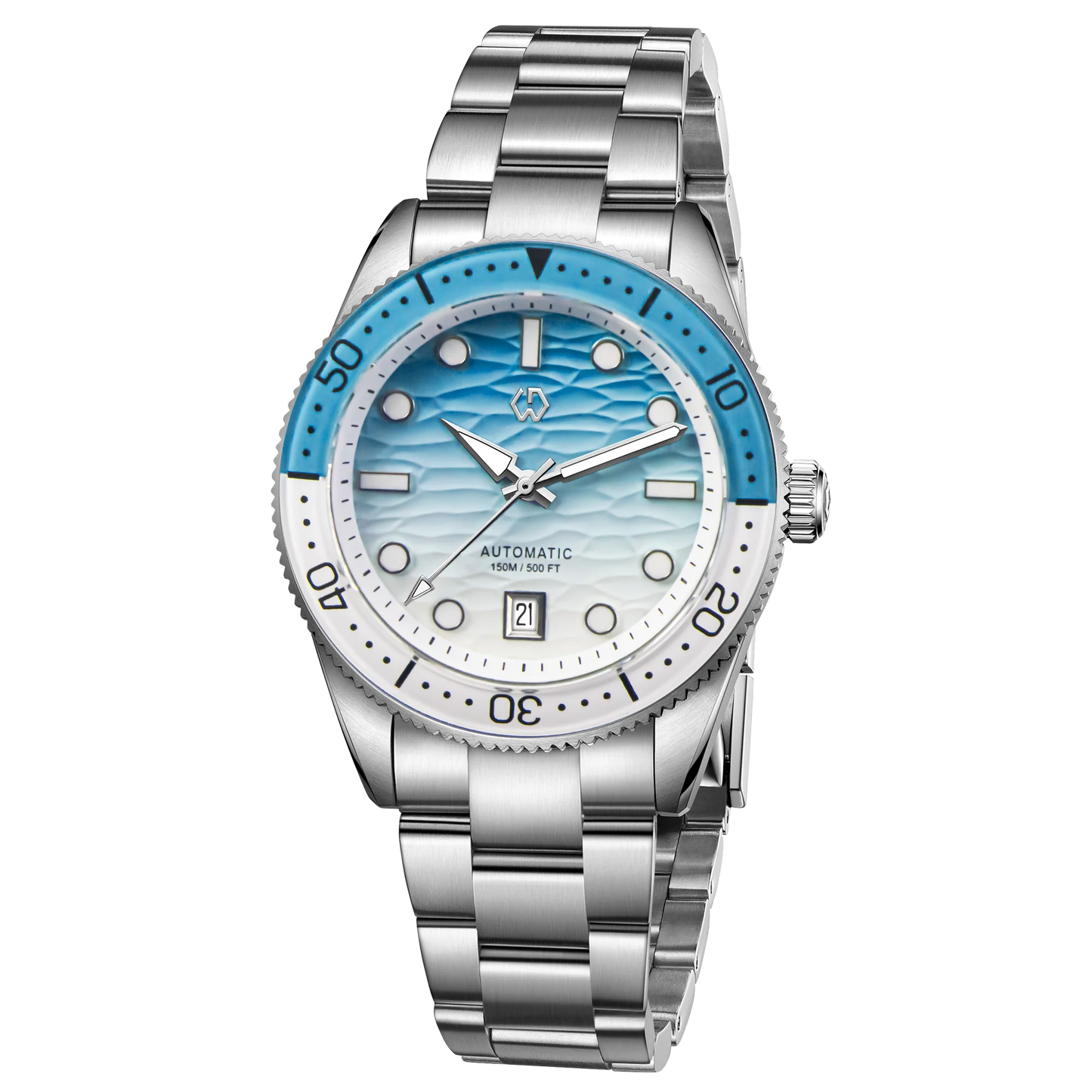 Striking Wishdoit 9012G — Automatic Diver Watch, Ripple Dial, Sapphire Crystal, 40mm Miyota