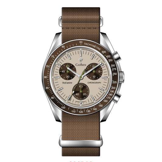 CADISEN C7064 — Genuine VK68 Chronograph, Sapphire Crystal, Canvas Strap — Serious Specs, Honest Price [Colour Options]
