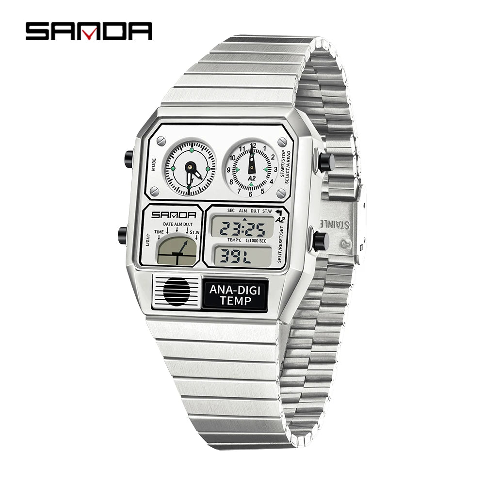 Command Console on Your Wrist — SANDA 3192 Retro Digital-Analog Sport Watch [Colour Options]