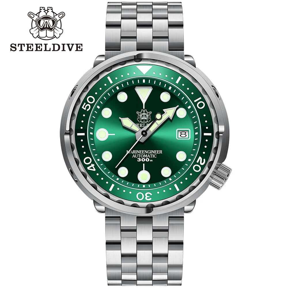 Steeldive SD1975 — Automatic "Tuna" Homage Diver, Genuine 300M Water Resistance, Ceramic Bezel [Multiple Colour & Strap Choices]