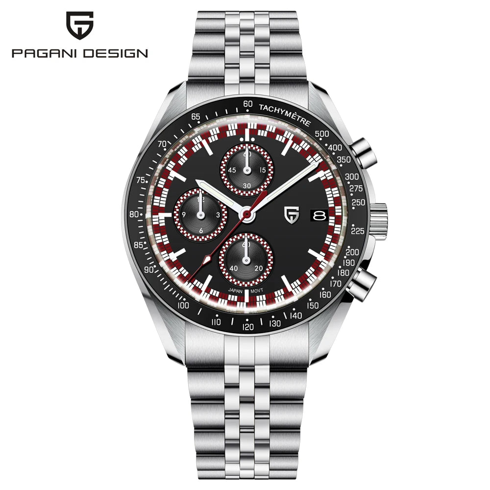 Rally-Ready Style — PAGANI DESIGN PD-1816 Chronograph, Rally Bezel, Sapphire, 100M [Strap & Colour Options]