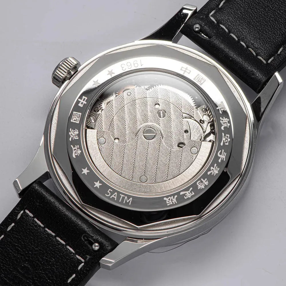 1963 Pilot Watch — Genuine Seagull Automatic Movement, Power Reserve Indicator