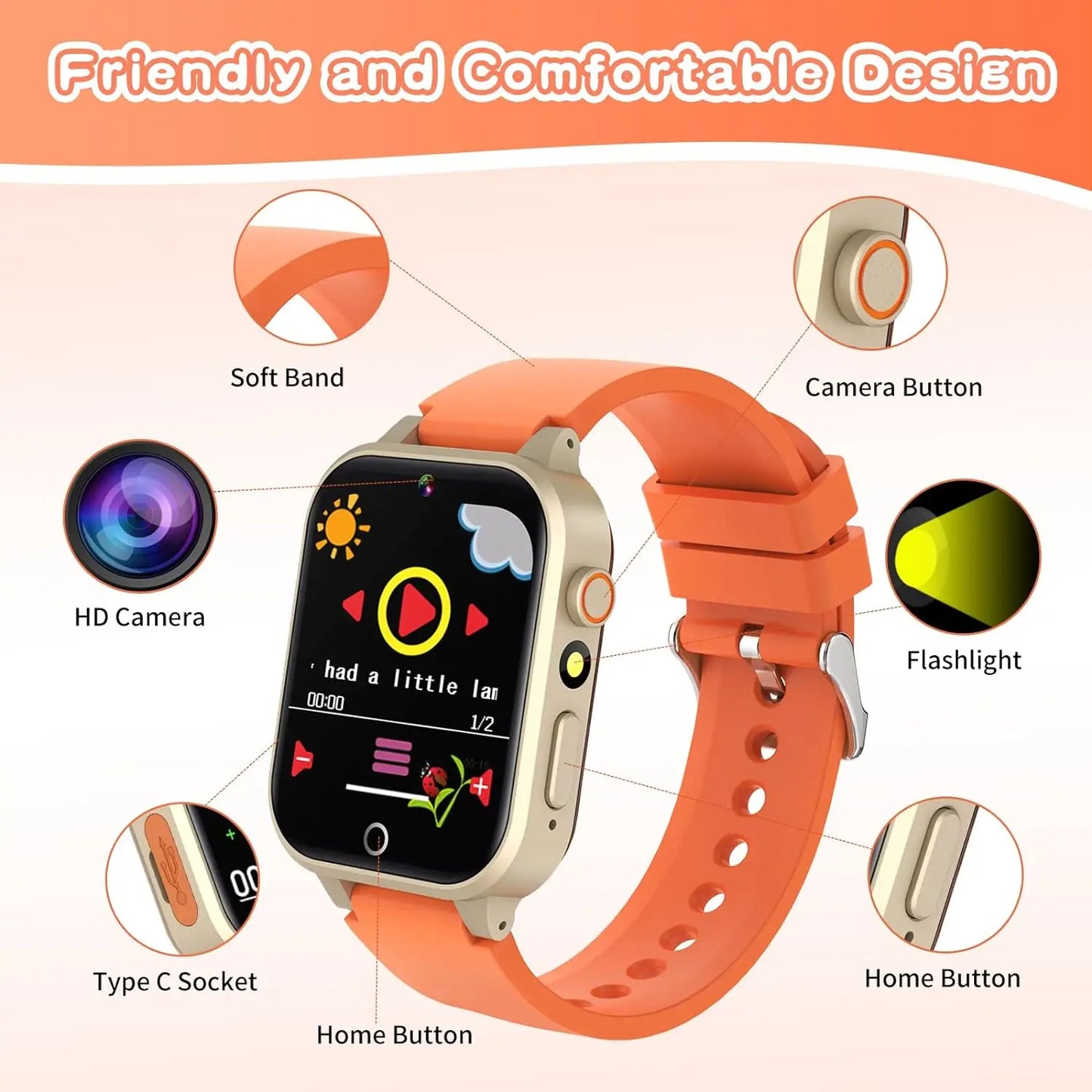 Endless Fun on Their Wrist — Kids Smart Watch, 24 Games & Video Recorder [Unisex Colour Options]