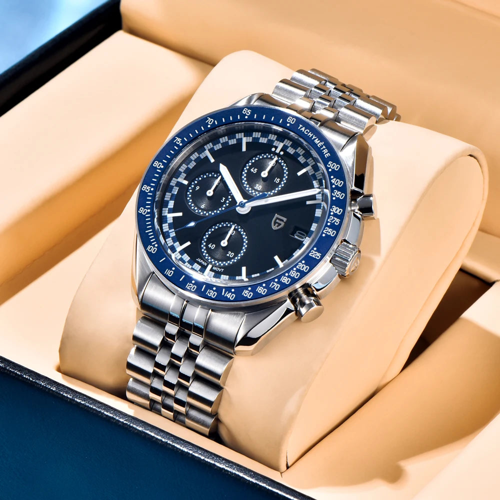 Rally-Ready Style — PAGANI DESIGN PD-1816 Chronograph, Rally Bezel, Sapphire, 100M [Strap & Colour Options]