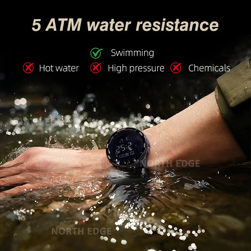 Mens NORTH EDGE TERRAX Digital Sports & Lifestyle Watch — Everyday Ready, Built for Adventure