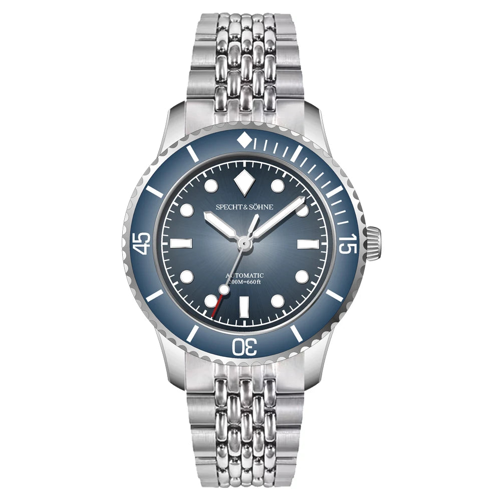Specht & Söhne SP0033 automatic dive watch, blue dial, steel bracelet