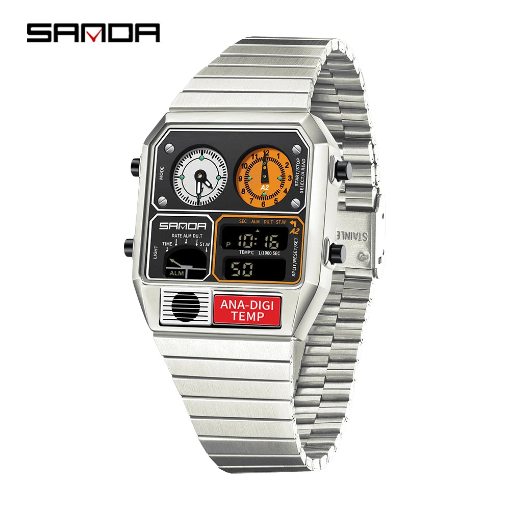Command Console on Your Wrist — SANDA 3192 Retro Digital-Analog Sport Watch [Colour Options]