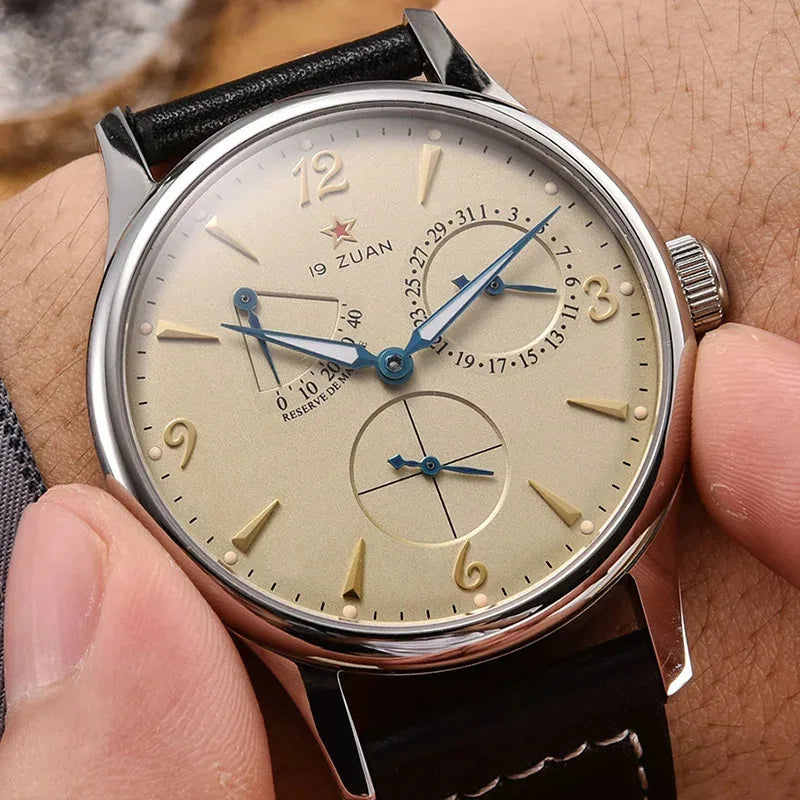 1963 Pilot Watch — Genuine Seagull Automatic Movement, Power Reserve Indicator