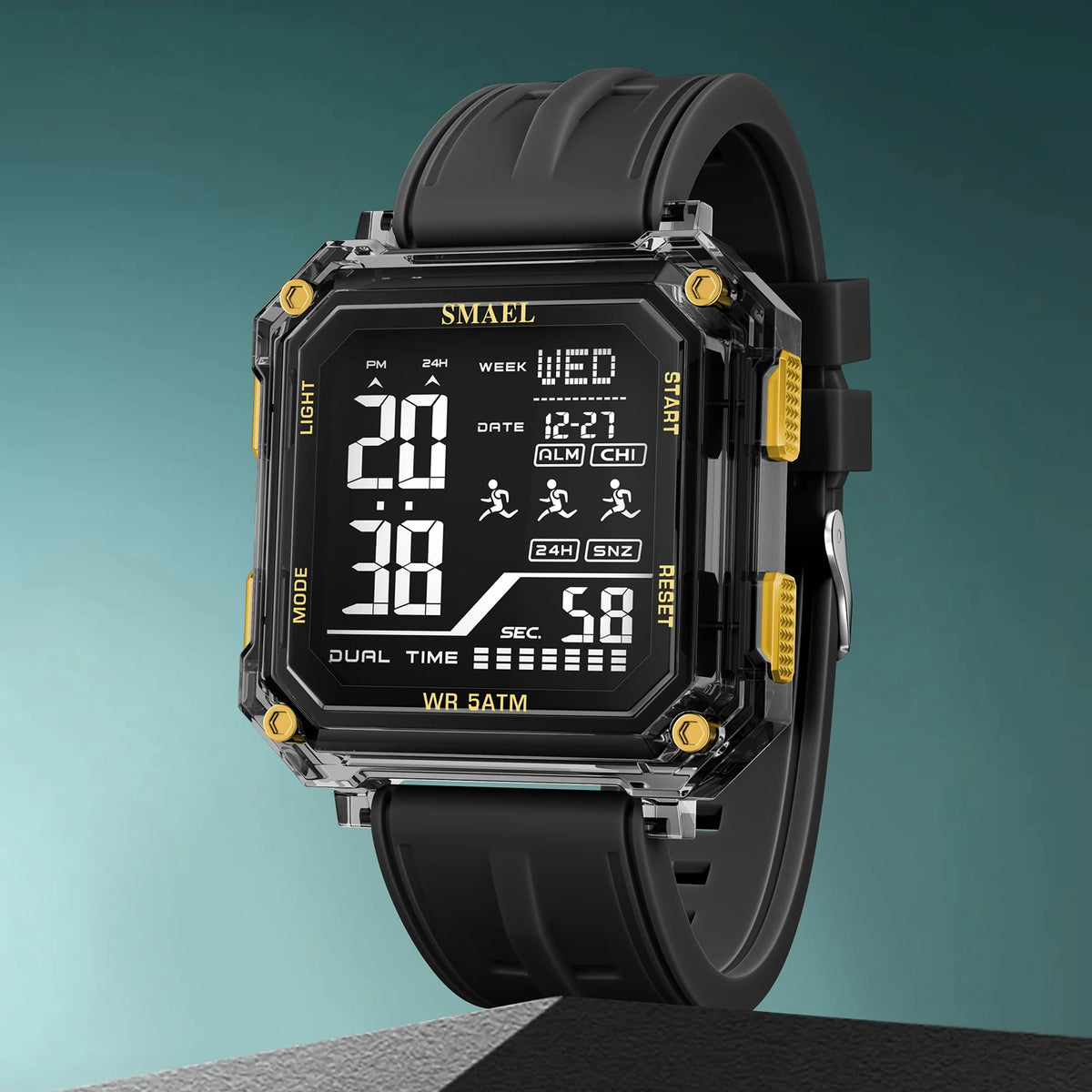 SMAEL Mens Inverse Display Quartz Digital Sport Watch — LED Display, 5 Bar Water Resistant A Looker for Such a great price [Colour Options]