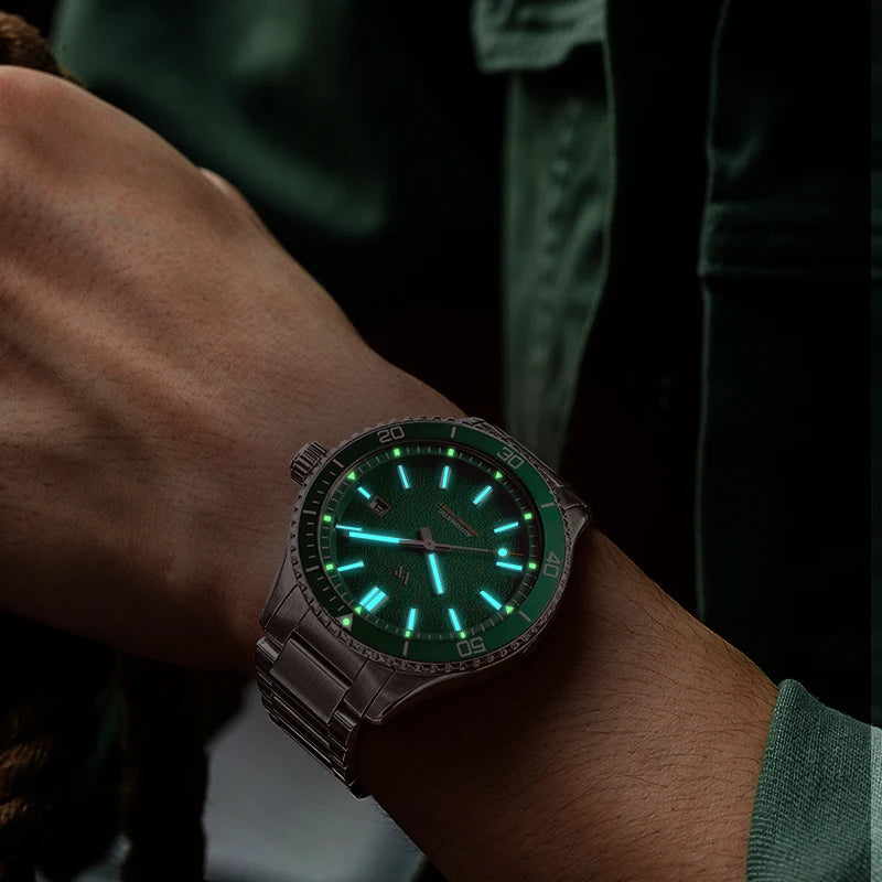 Welly Merck WM046 — Automatic Dive Watch, Miyota 8215, Sapphire Crystal, 200m Waterproof [Colour Options]