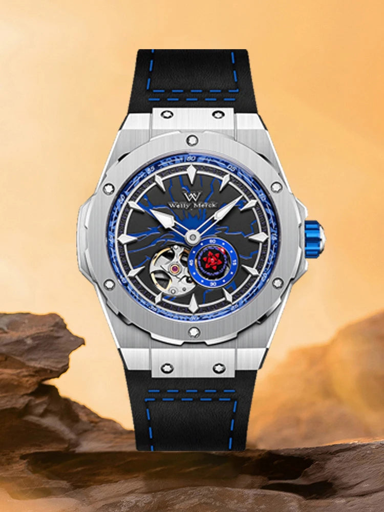 WM Watch Automatic Miyota 8215 — Japanese Automatic Movement, Stainless Steel Case & Leather Band, Sapphire Crystal, 100m Water Resistance, Limited Edition {Colour & Strap Choices]