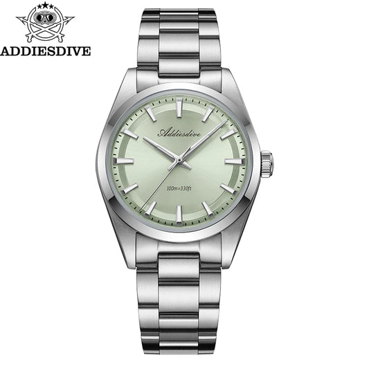 ADDIESDIVE Diver Watch — Blue Dial, Domed Hardlex Crystal, 100m Water Resistant [Colour Options]