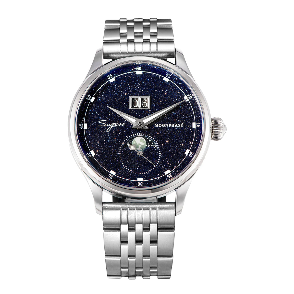 Your Average Moonphase Watch— Stunning Sugess Star Dial Automatic, Sapphire Crystal [Strap & Colour Options]
