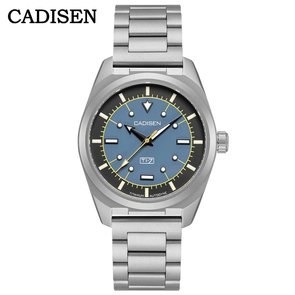 CADISEN TI-7 Autodyne — Genuine Titanium Automatic Watch, Titanium Bracelet Version, Sapphire Crystal, Miyota 8215