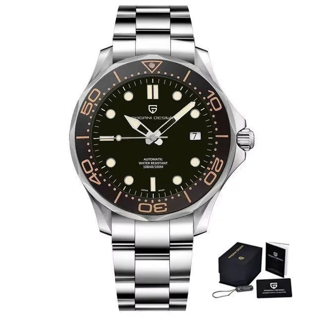 Pagani Design PD-1685 — Automatic Wave Dial Dive Watch, 007 Looks, Ceramic Bezel, 200M Water Resistant [Multiple Colour / Strap Options]