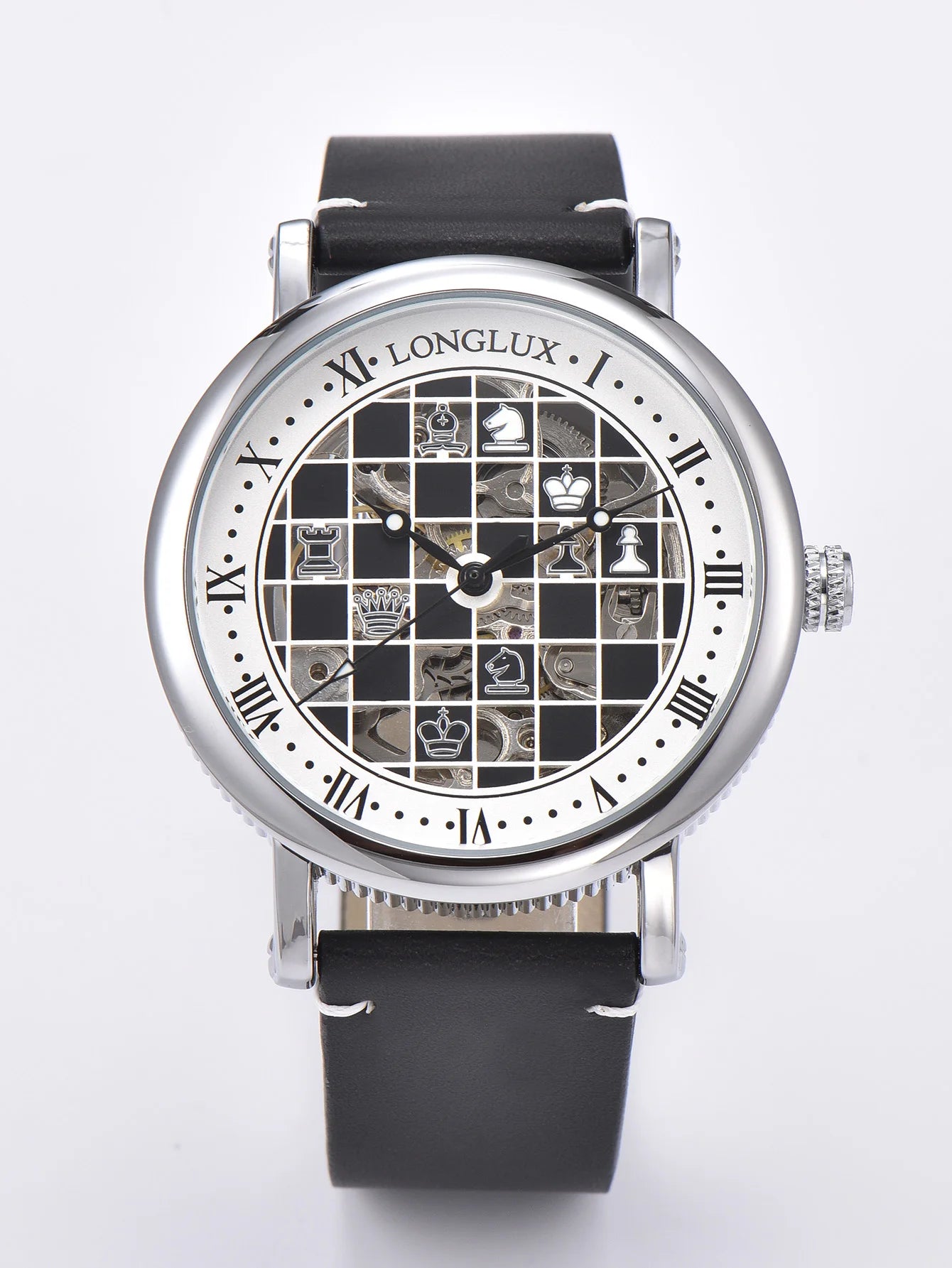 Check, Mate — Bold Chess Board Skeleton Automatic Watch [Colour / Dial Option]