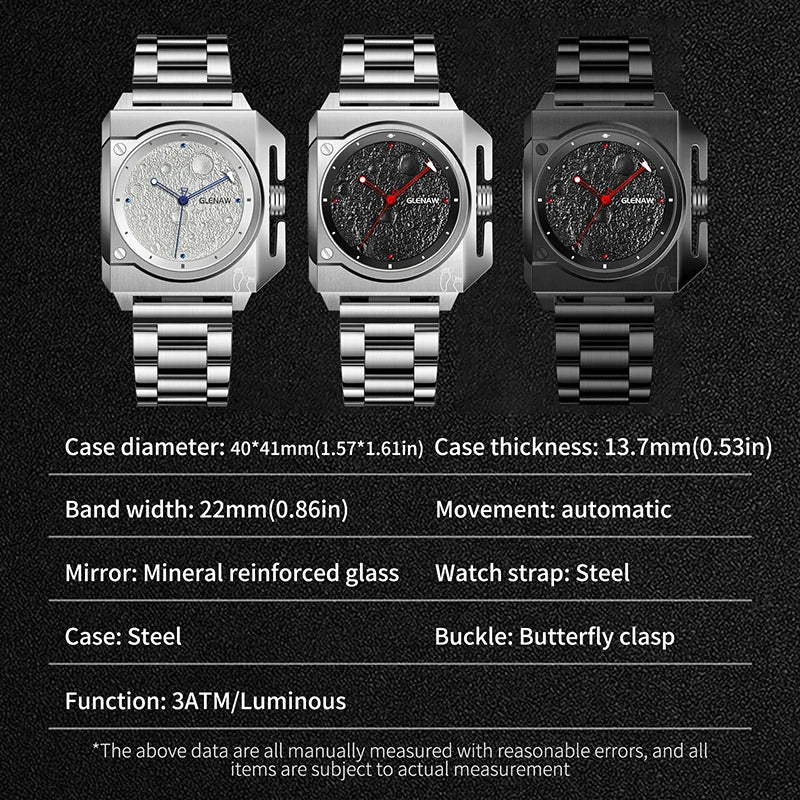 GLENAW GL8655 specifications chart in three colourways