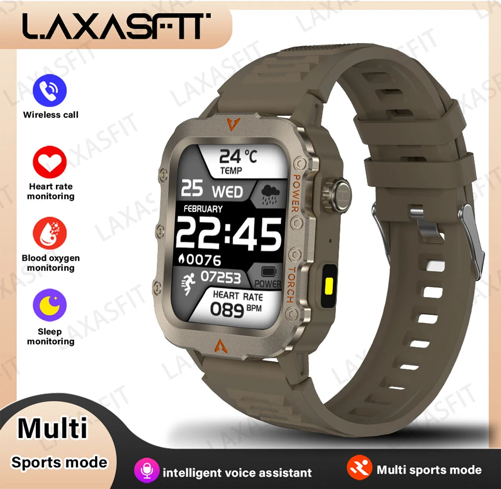 LAXASFIT Q11 — Smart Watch with Built-In  Super Useful LED Flashlight & Health Tracking [Colour Options]
