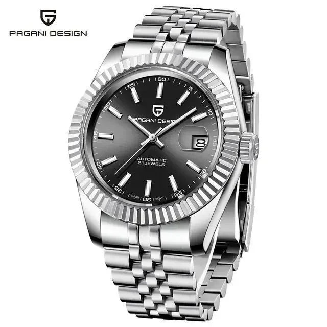 Pagani Design PD-1645 — Fluted Bezel Automatic Watch, Jubilee Bracelet, 100M Water Resistant [Multiple Colour / Dial Options]
