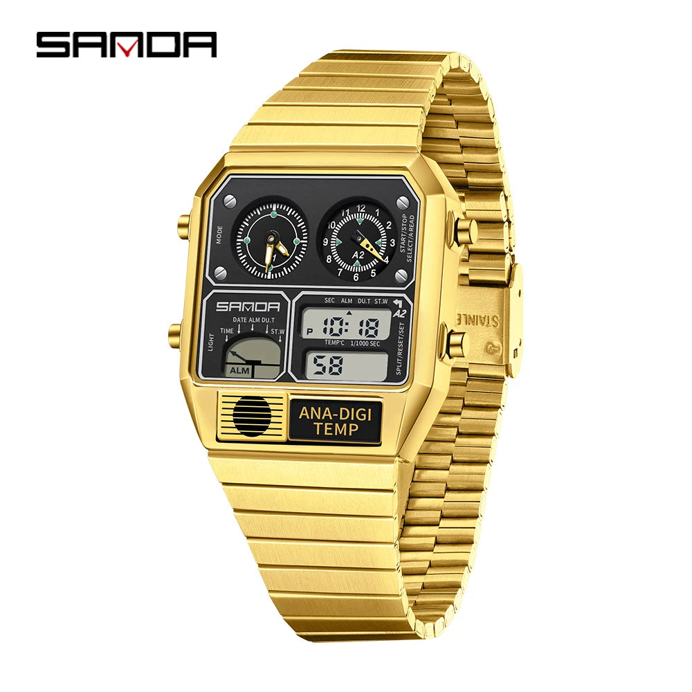 Command Console on Your Wrist — SANDA 3192 Retro Digital-Analog Sport Watch [Colour Options]