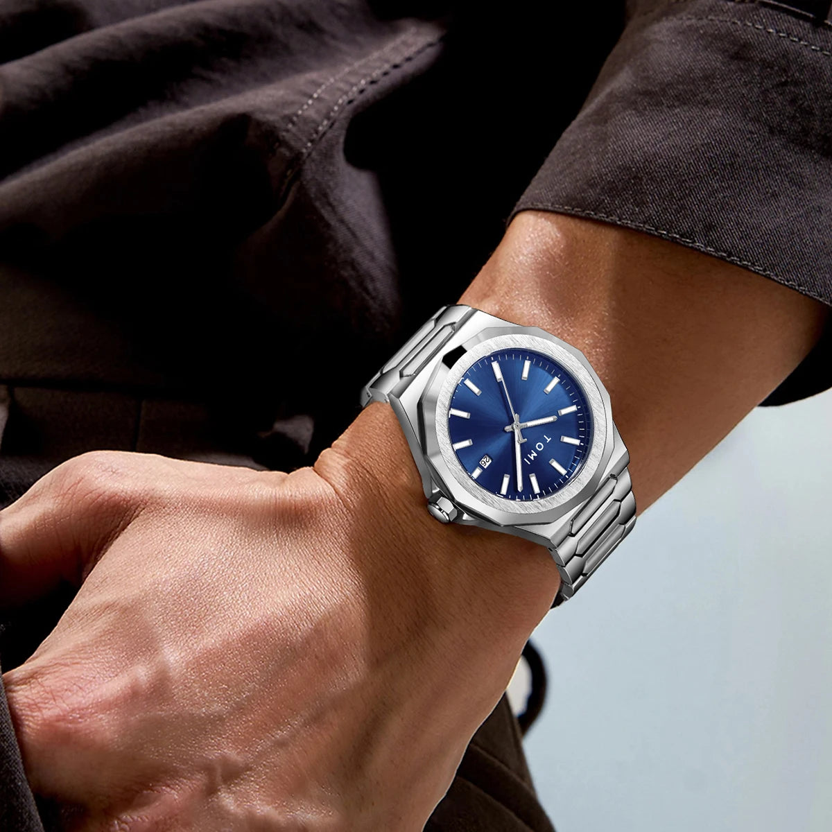 Bold Octagonal Style, Complete Gift Set — TOMI Quartz Watch Set [Multiple Colour Choices]