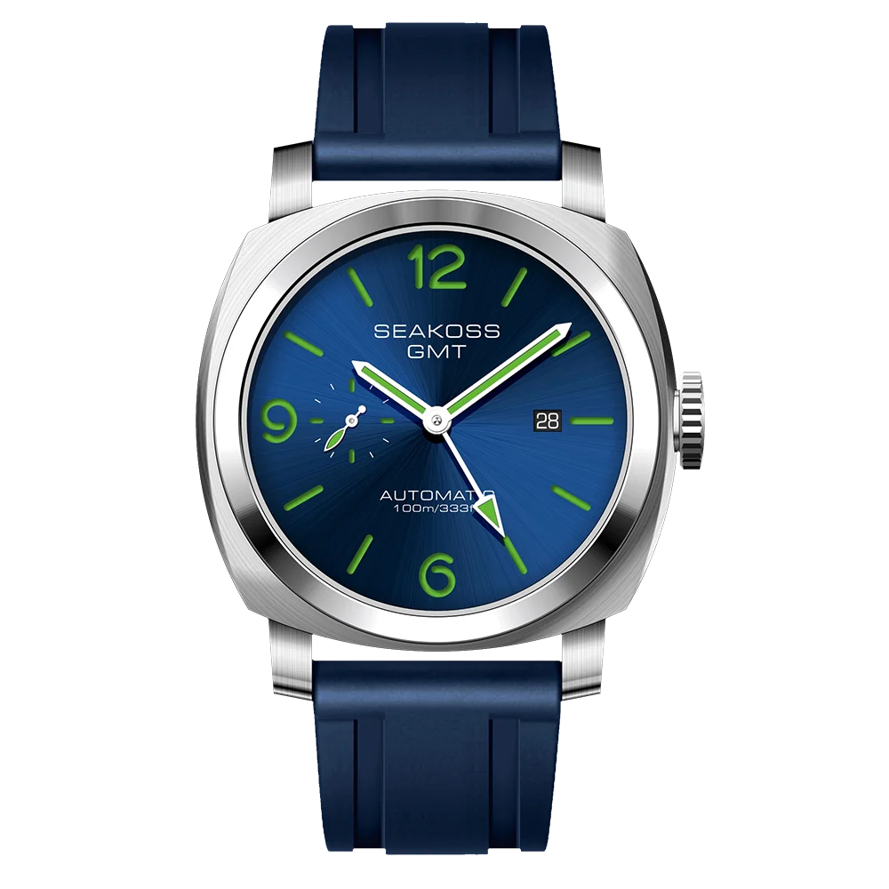 Stand Out SEAKOSS GMT Super Luminous Diving Automatic Mechanical Watch Men 10ATM 1963 Seagull ST2557 Movement Calendar Sapphire Wristwatch [Colour Choices)
